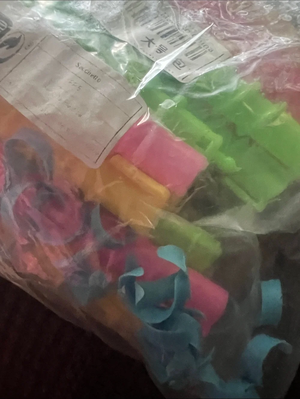 Set of Multicolor Spiral Hair Curlers - Pink, Green, Yellow, Blue